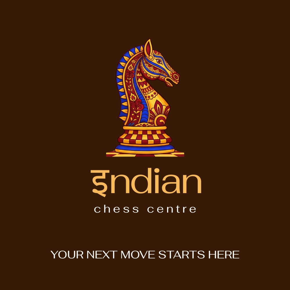 Indian Chess Center bilingual logo — Your next move starts here